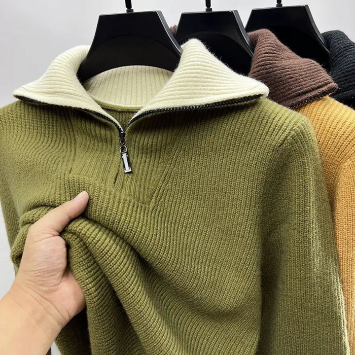 Stylowy damski sweter z stójką i zamkiem błyskawicznym – komfort i elegancja na co dzień