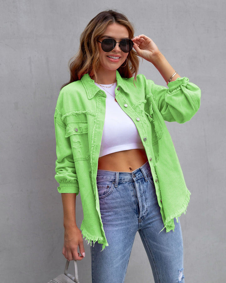 Micola™ - Camicia di Jeans Strappata a Maniche Lunghe