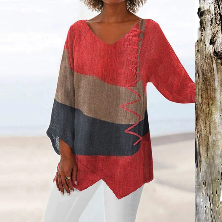 Elegante tunica da donna con seducenti cuciture ondulate per un look elegante e chic