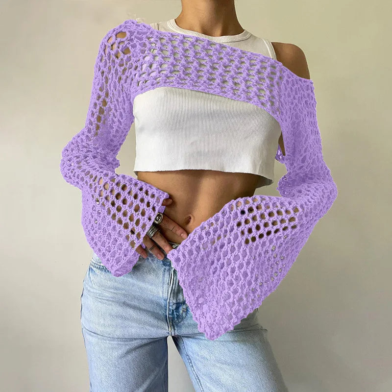 Top da donna alla moda in rete trasparente: una scelta elegante e di classe