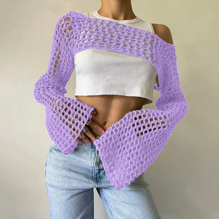 Top da donna alla moda in rete trasparente: una scelta elegante e di classe