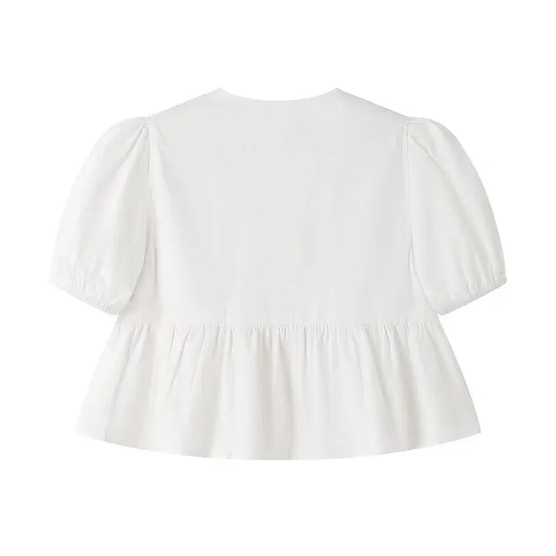 <p>Lisse - Top corto casual elegante in un lussuoso mix di cotone comodo</p>