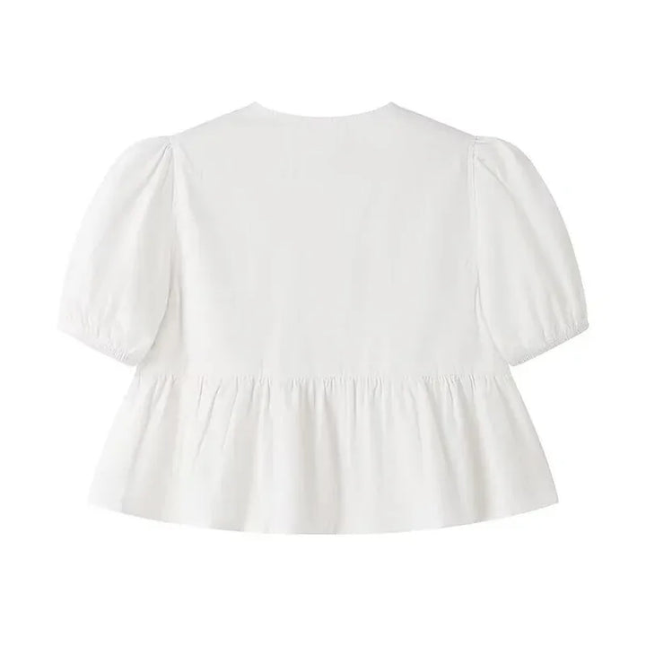 <p>Lisse - Top corto casual elegante in un lussuoso mix di cotone comodo</p>