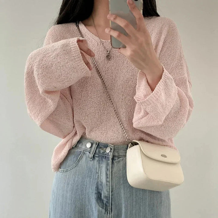 Comodo top a maniche lunghe da donna in stile casual