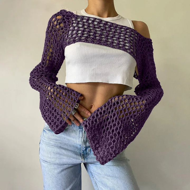 Top da donna alla moda in rete trasparente: una scelta elegante e di classe