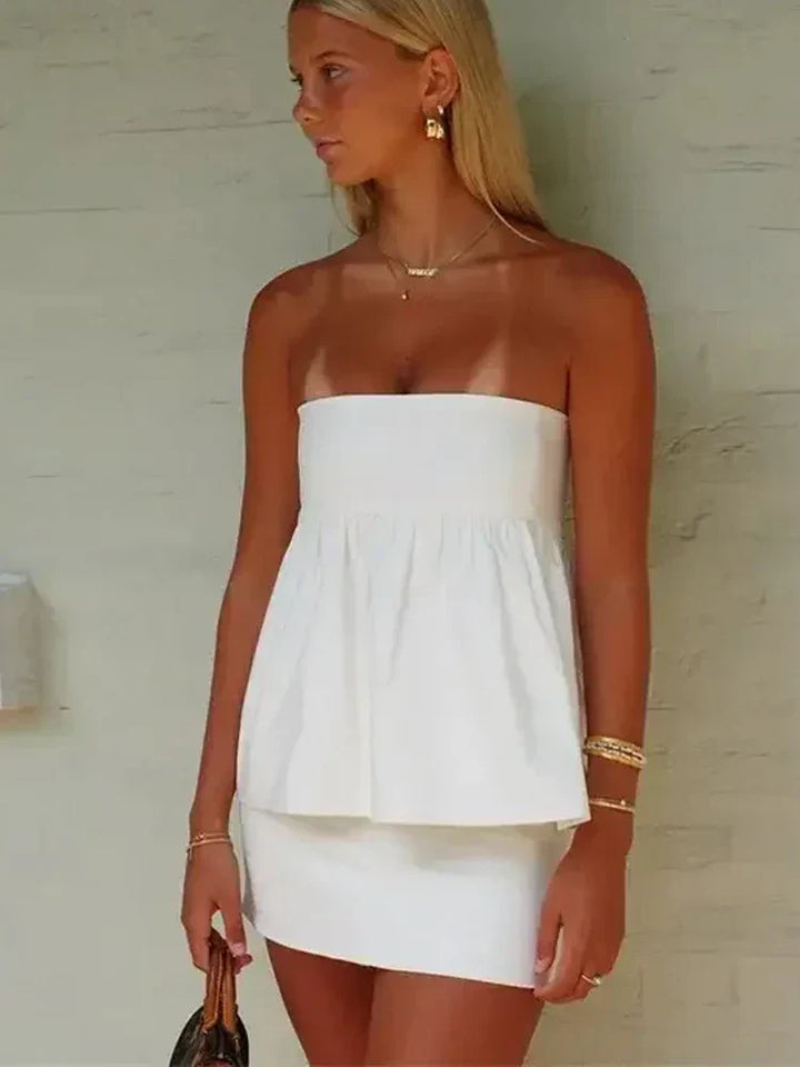 Gine - Top senza spalline chic per un look all'avanguardia