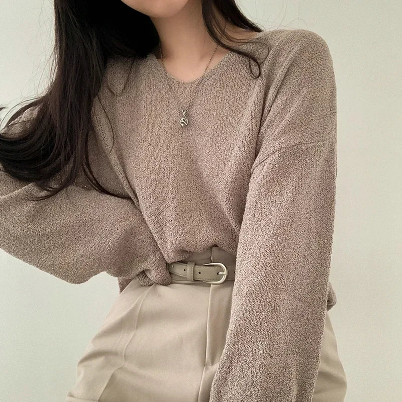 Comodo top a maniche lunghe da donna in stile casual