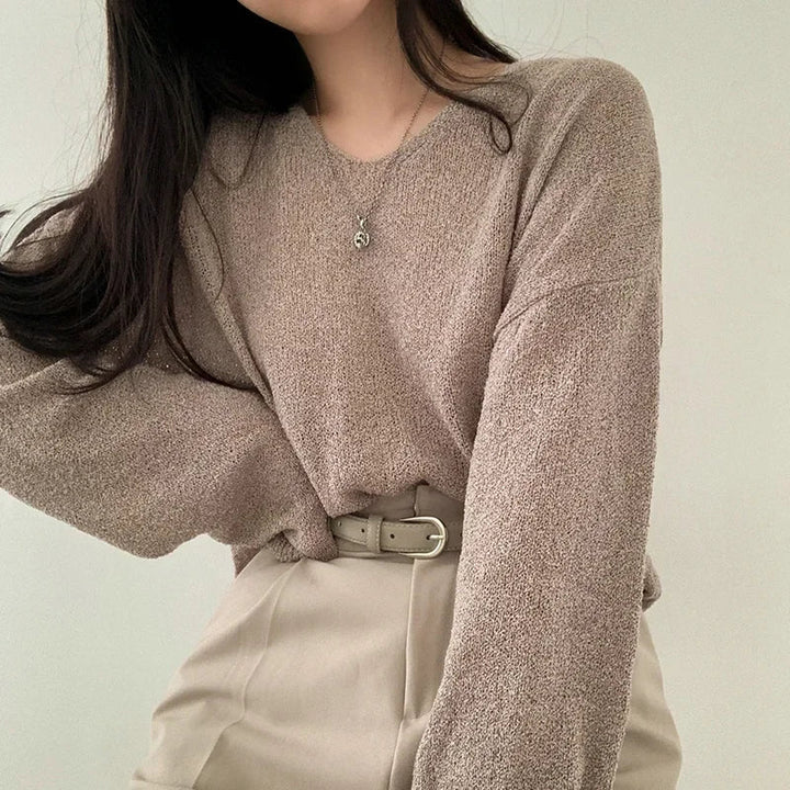 Comodo top a maniche lunghe da donna in stile casual