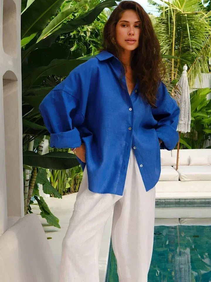 Jazmara – Blusa Oversize in Lino Elegante