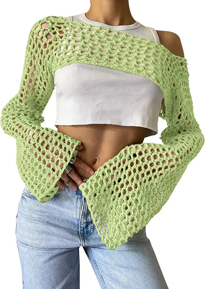 Top da donna alla moda in rete trasparente: una scelta elegante e di classe