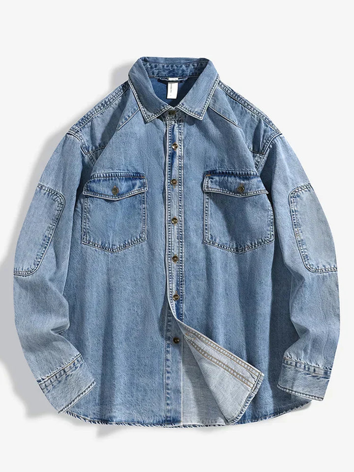 Camicia da uomo in denim a maniche lunghe - stile elegante e duraturo per ogni occasione