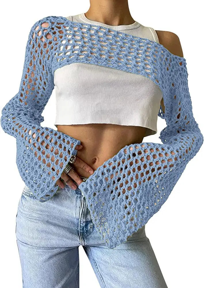 Top da donna alla moda in rete trasparente: una scelta elegante e di classe