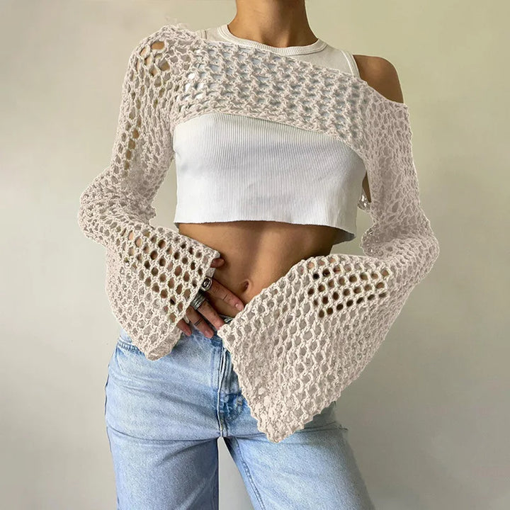Top da donna alla moda in rete trasparente: una scelta elegante e di classe