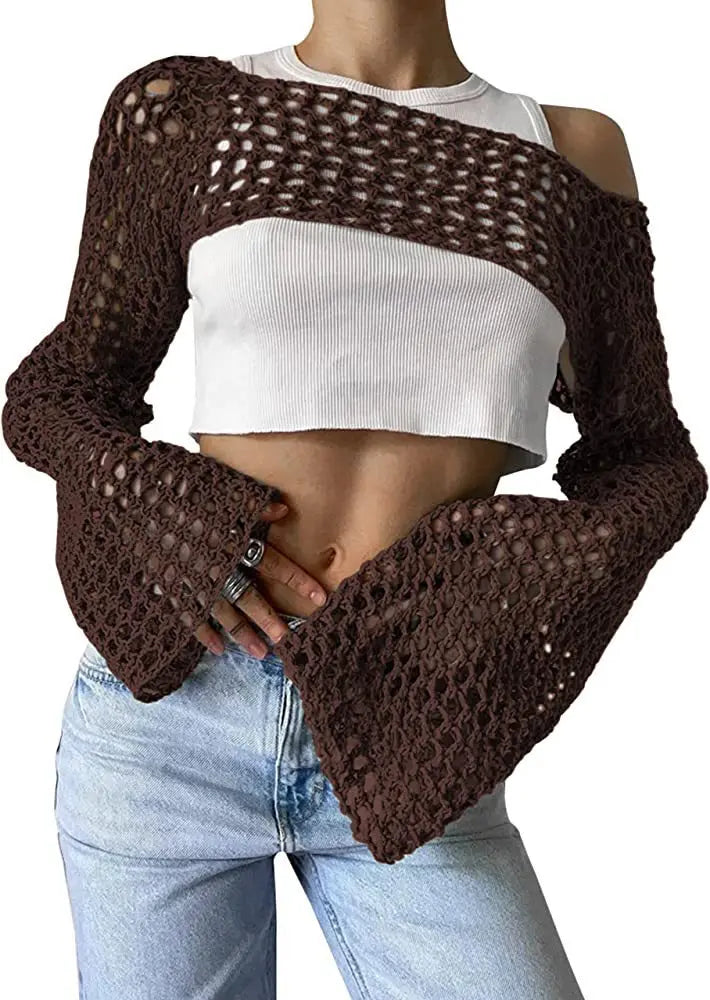 Top da donna alla moda in rete trasparente: una scelta elegante e di classe