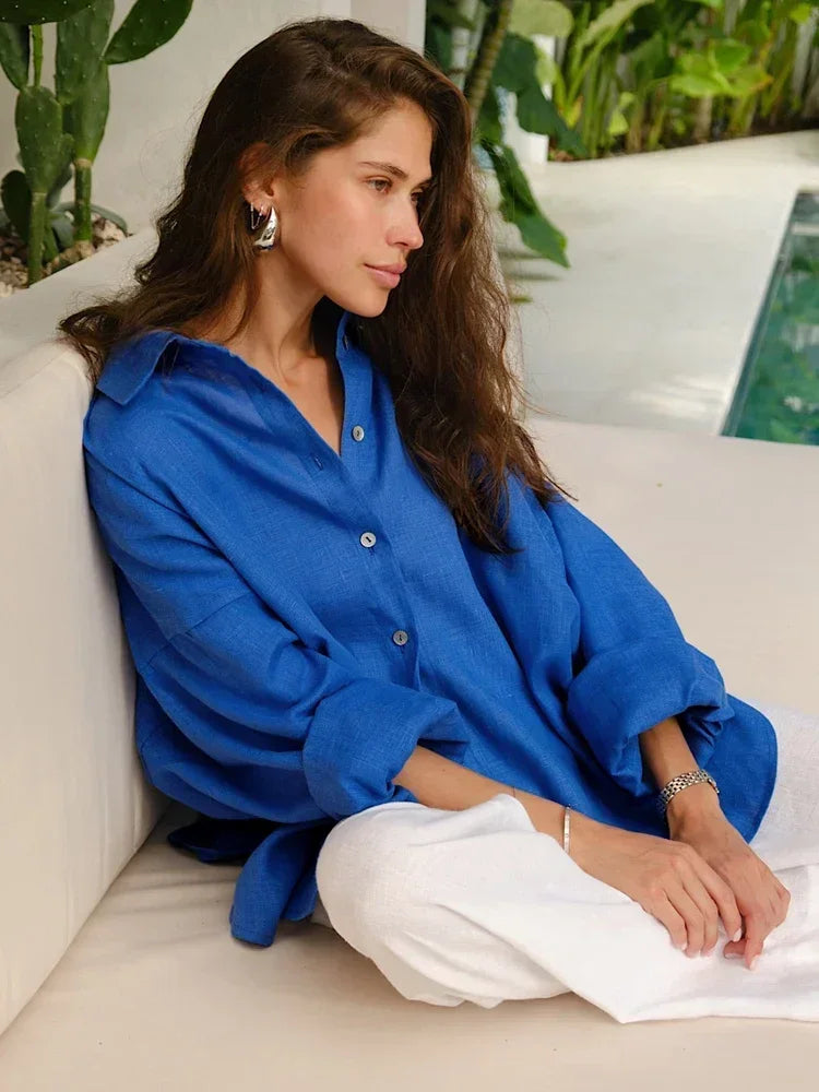Jazmara – Blusa Oversize in Lino Elegante