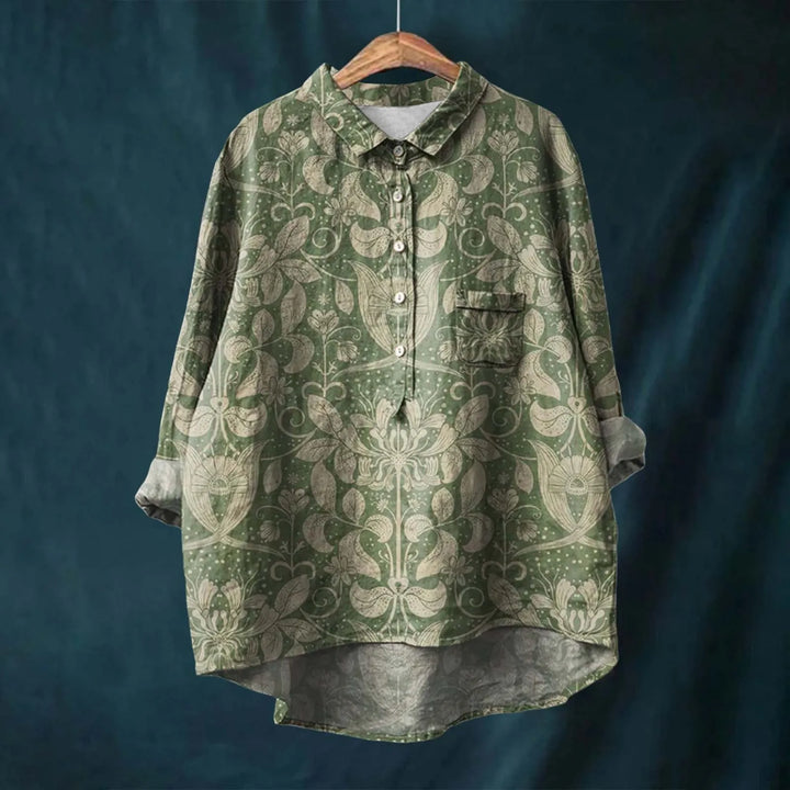 Elegante camicia da donna oversize con motivo floreale: un look versatile e comodo per ogni occasione