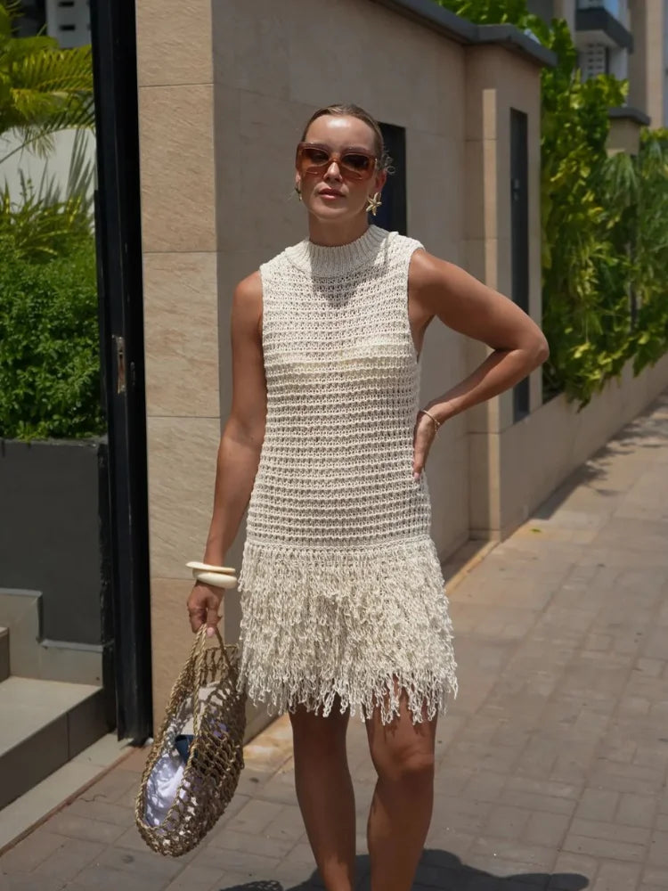 Aliani™ - Abito in maglia con frange