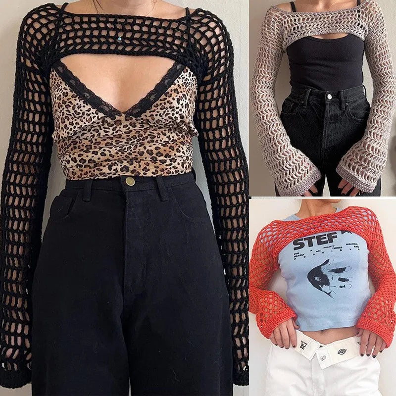 Top da donna alla moda in rete trasparente: una scelta elegante e di classe
