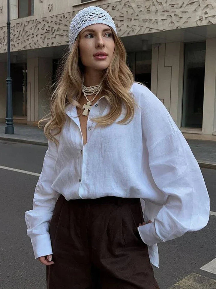 Jazmara – Blusa Oversize in Lino Elegante