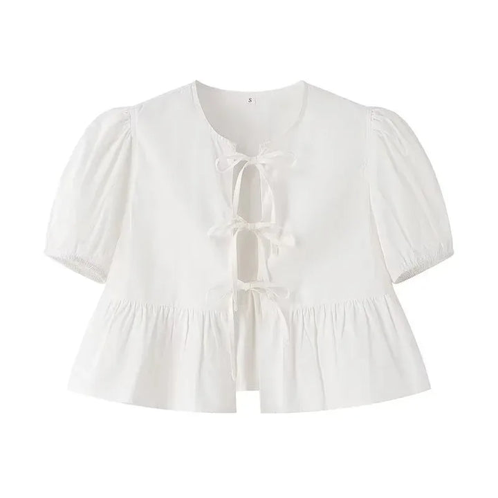 <p>Lisse - Top corto casual elegante in un lussuoso mix di cotone comodo</p>