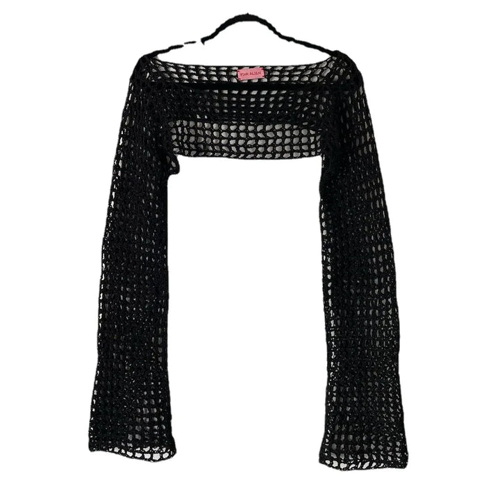 Top da donna alla moda in rete trasparente: una scelta elegante e di classe
