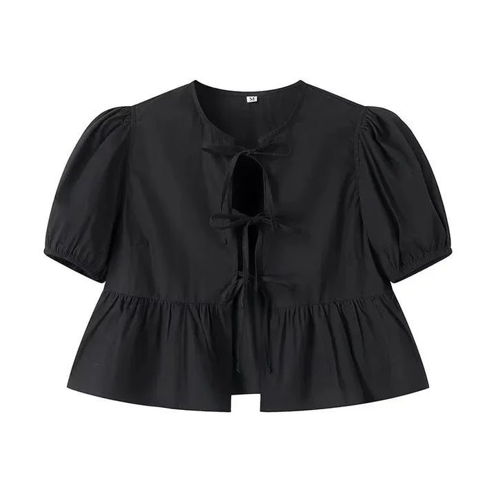 <p>Lisse - Top corto casual elegante in un lussuoso mix di cotone comodo</p>