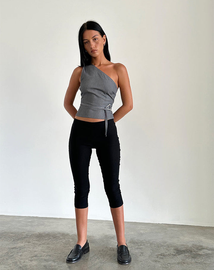 Imani - Top Trendy a Spalla Unica con Elegante Fascia in Vita