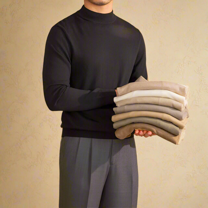 Elegante e confortevole, il maglione dolcevita da uomo in lana pregiata è un classico senza tempo per ogni occasione.