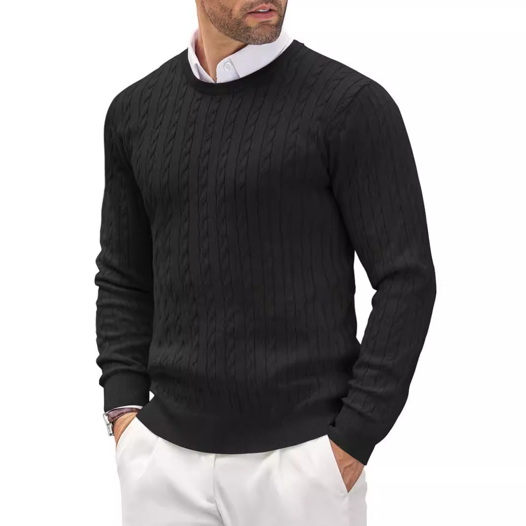 Elegante maglione da uomo a maglia fine con scollo rotondo: un'aggiunta versatile ed elegante a qualsiasi abbigliamento