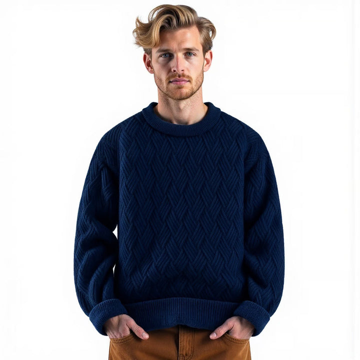 Elegante maglione da uomo in twill di lana - eleganza e comfort per tutti i giorni
