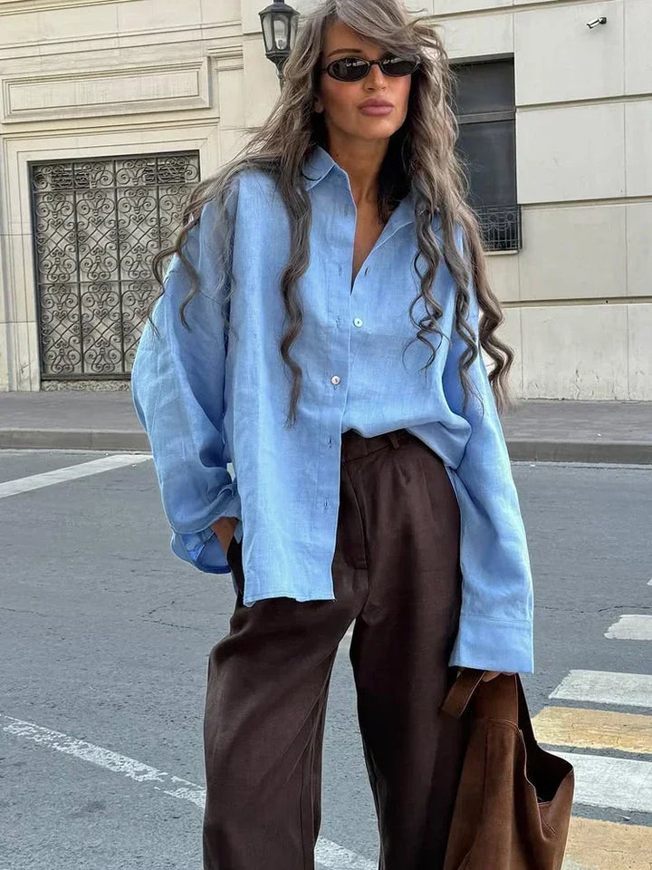 Jazmara – Blusa Oversize in Lino Elegante