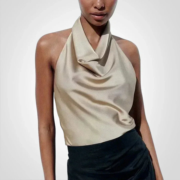 Sienna - Top Halter in Satin Lussuoso