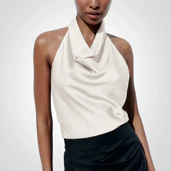 Sienna - Top Halter in Satin Lussuoso