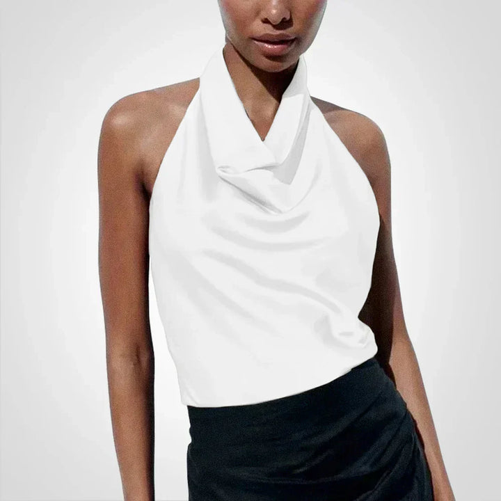 Sienna - Top Halter in Satin Lussuoso