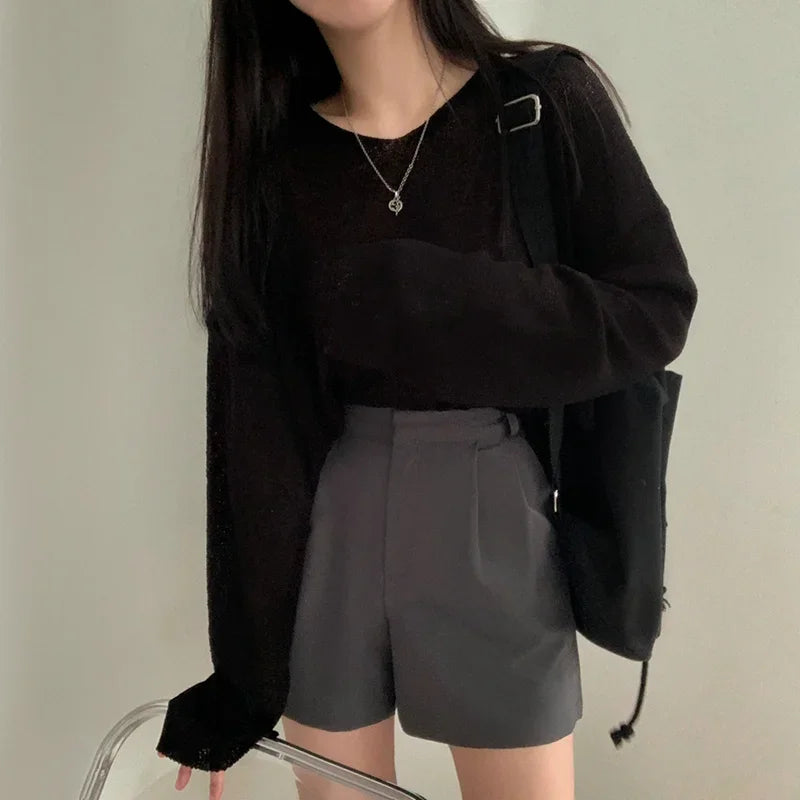 Comodo top a maniche lunghe da donna in stile casual