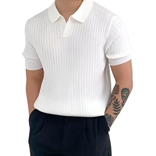 Elegante polo da uomo in cotone con design alla moda di Firenze