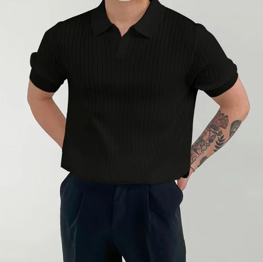 Elegante polo da uomo in cotone con design alla moda di Firenze
