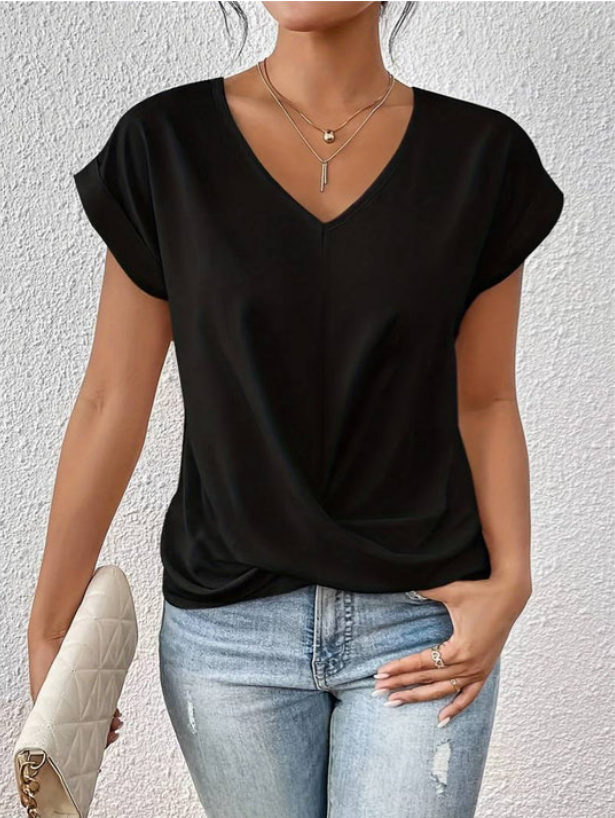 <p>Blusa Elegante con Scollatura a V Drappeggiata per Donne di Elin - Perfetta per Ogni Occasione!</p>