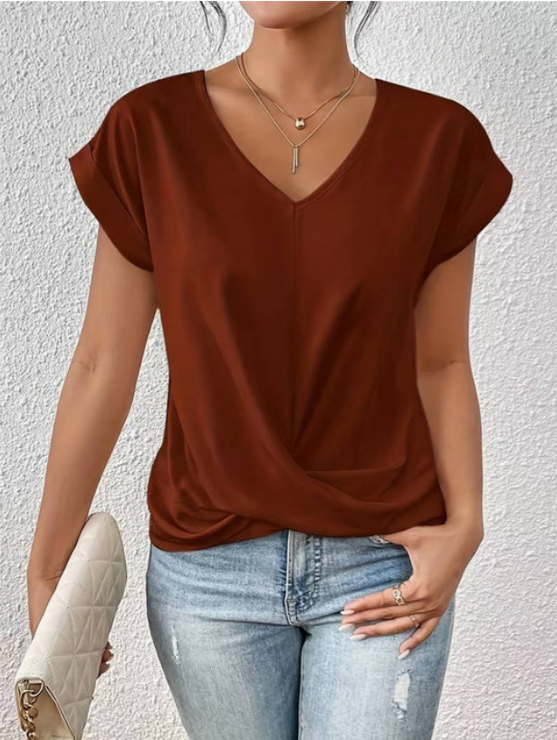 <p>Blusa Elegante con Scollatura a V Drappeggiata per Donne di Elin - Perfetta per Ogni Occasione!</p>