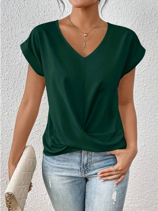 <p>Blusa Elegante con Scollatura a V Drappeggiata per Donne di Elin - Perfetta per Ogni Occasione!</p>