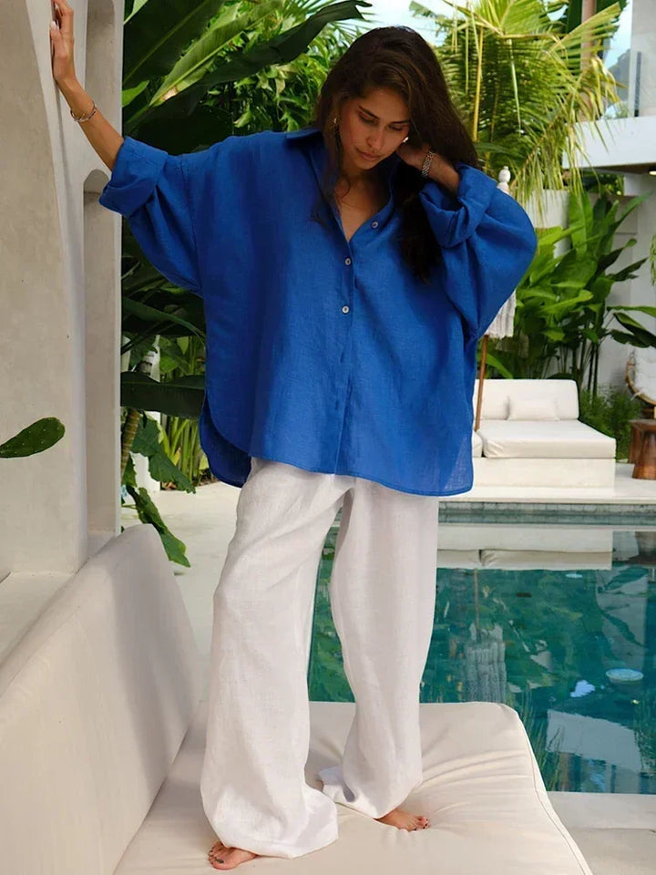Jazmara – Blusa Oversize in Lino Elegante