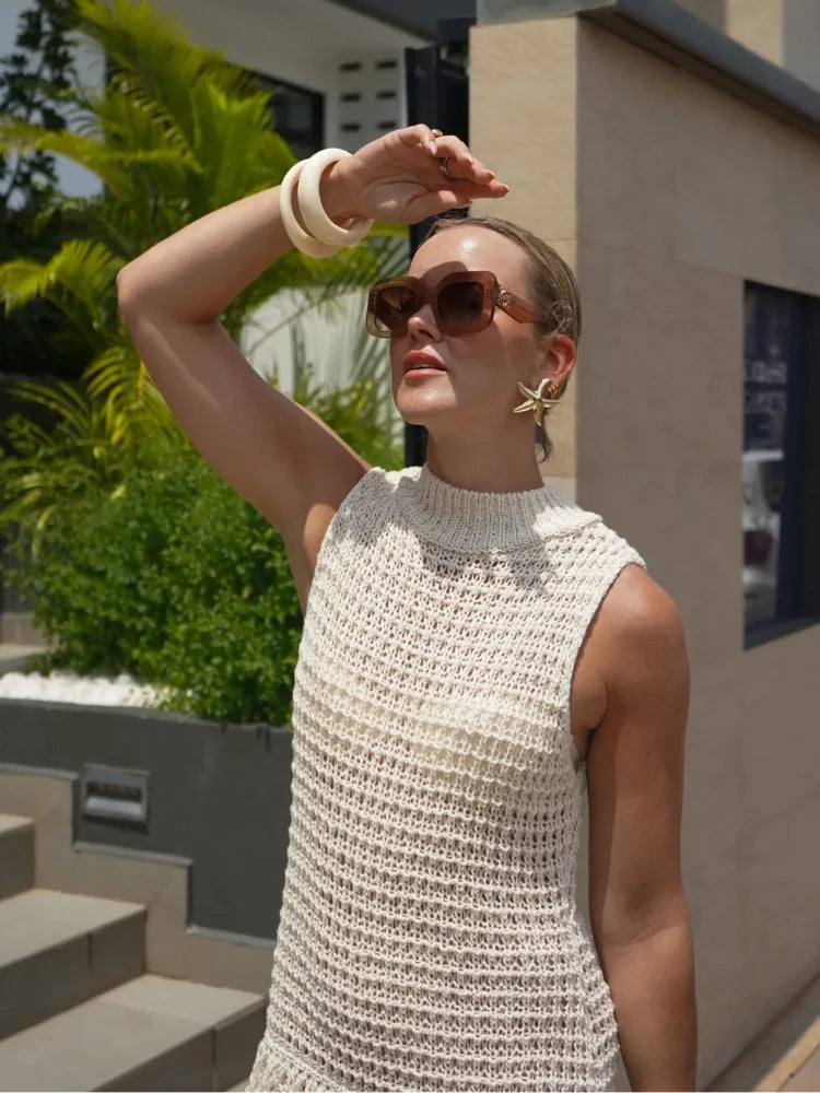 Aliani™ - Abito in maglia con frange
