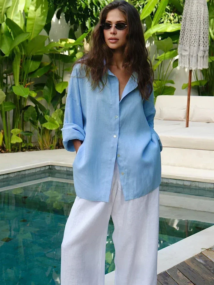 Jazmara – Blusa Oversize in Lino Elegante