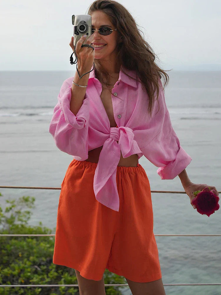 Jazmara – Blusa Oversize in Lino Elegante