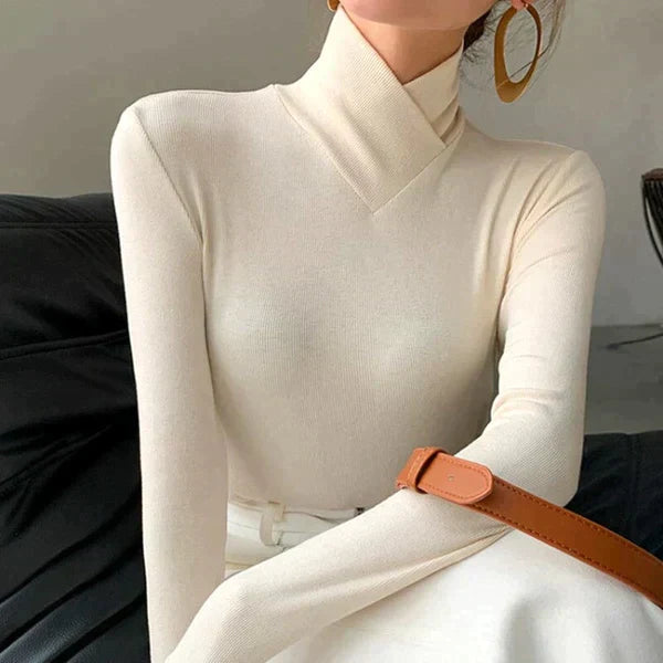 Elegante maglione dolcevita da donna - un'opzione elegante e calda per le giornate invernali