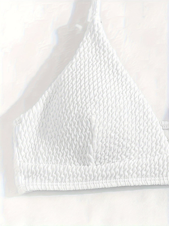 Mariessa | Stilvolles minimalistisches Bikiniset mit Textur und Triangel-Top für den perfekten Strandlook (bikini minimalista con texture e top a triangolo)