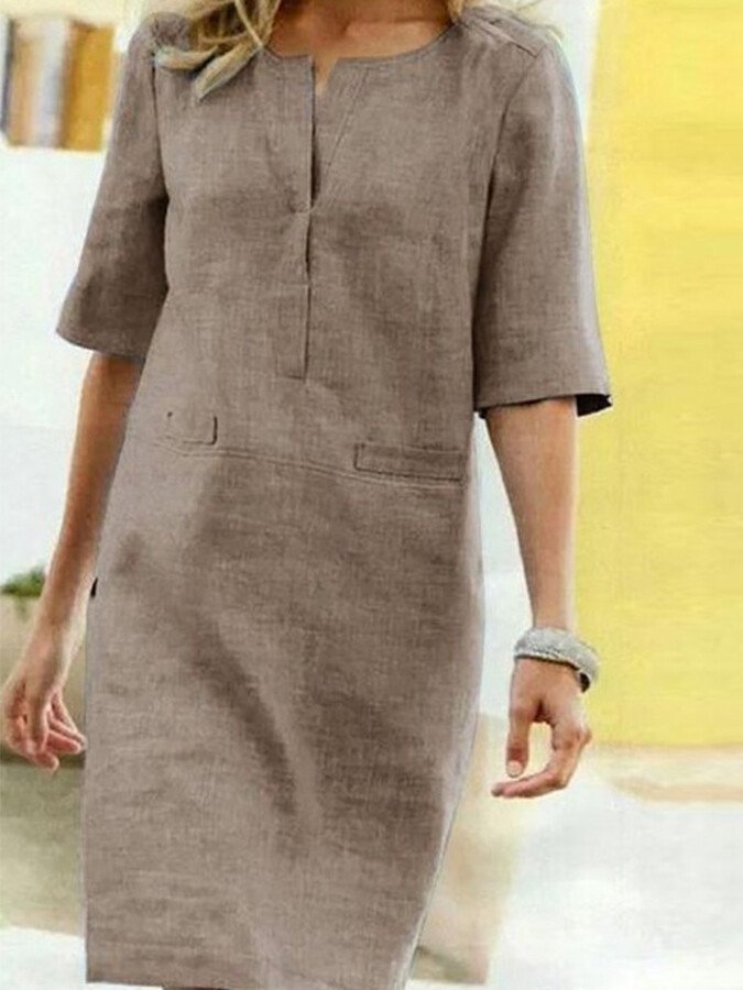 <html><body><p>Anais - Elegante Abito in Cotone e Lino con Raffinati Maniche Corte</p></body></html>