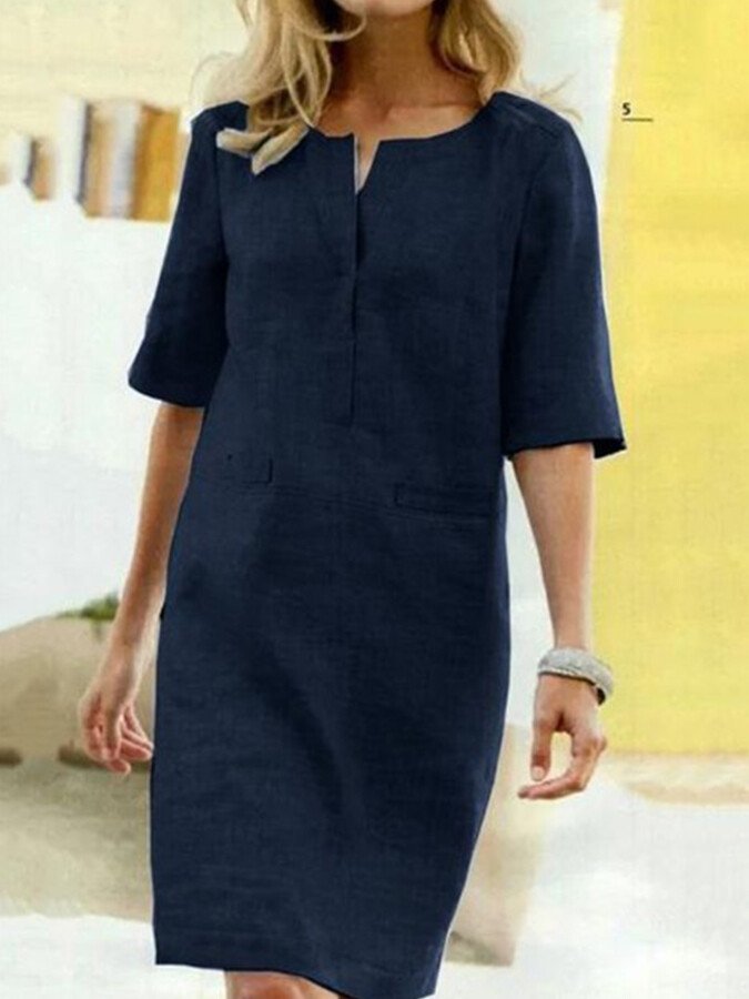<html><body><p>Anais - Elegante Abito in Cotone e Lino con Raffinati Maniche Corte</p></body></html>