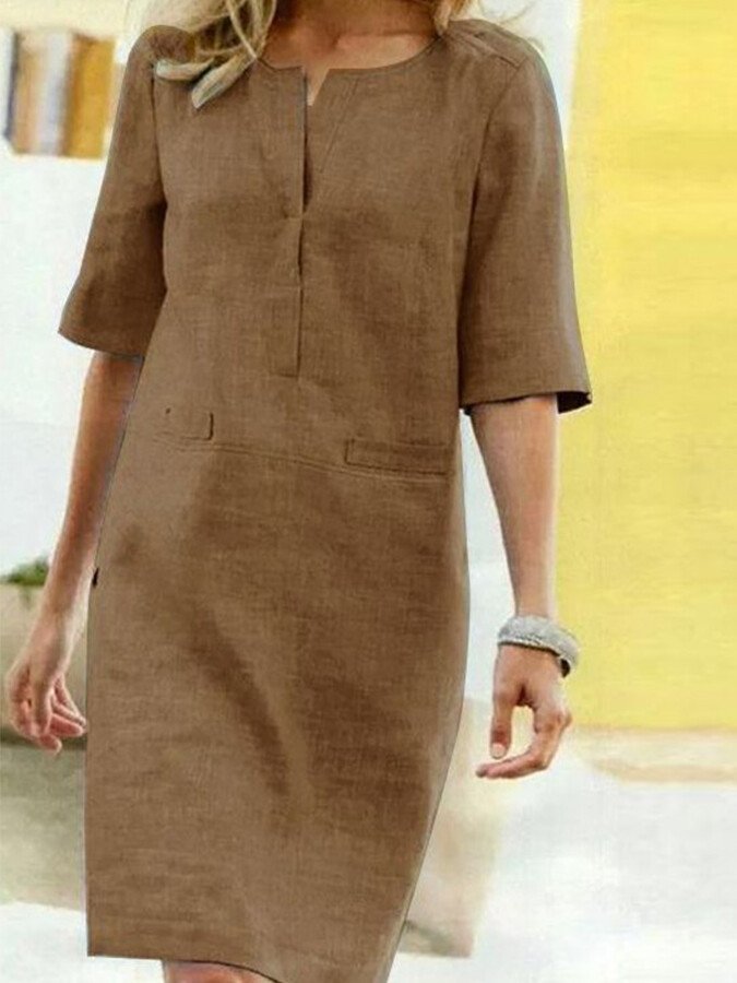 <html><body><p>Anais - Elegante Abito in Cotone e Lino con Raffinati Maniche Corte</p></body></html>