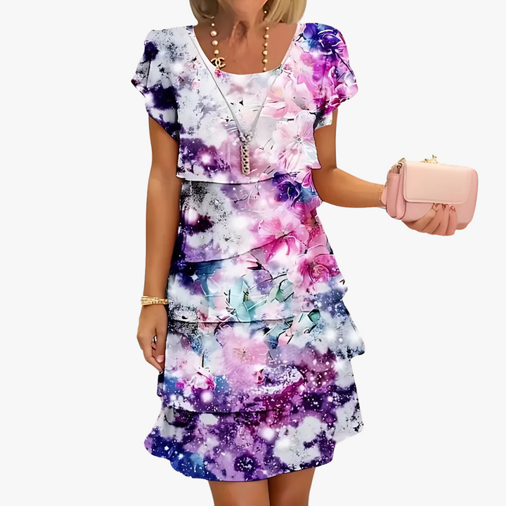 Maxi abito da donna elegante e femminile con stampa floreale